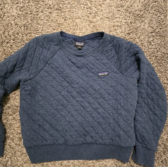 Patagonia Womens Navy Quilted Crewneck Sweatshirt - Picture 2 of 3